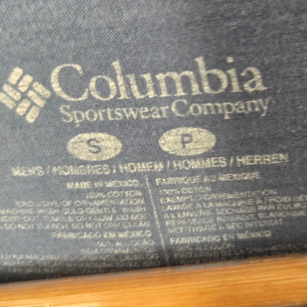 Columbia Men's Slate Blue Tee with Orange Logo Size Small - Picture 3 of 3